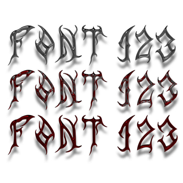Arcane Font 3D (Red X Chrome)
